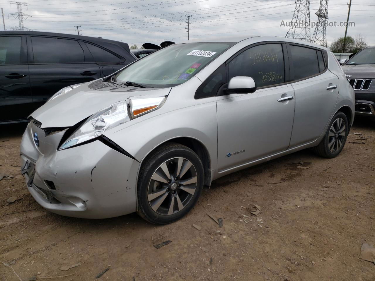 2015 Nissan Leaf S Silver vin: 1N4AZ0CP8FC329674