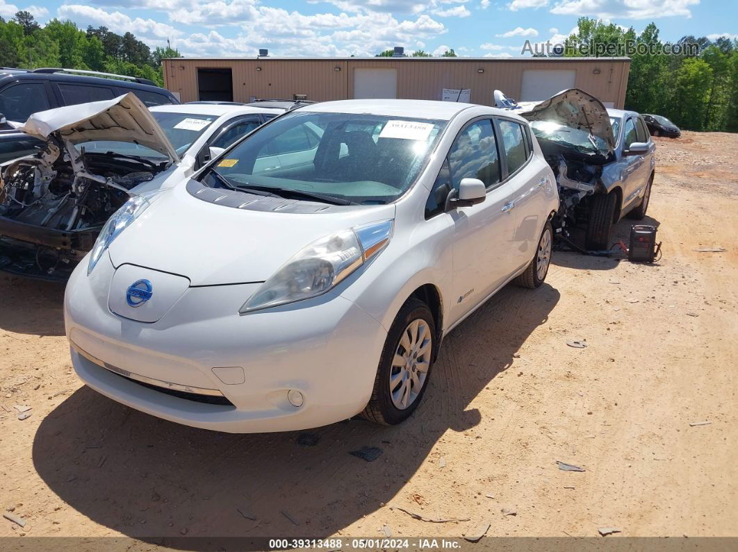 2015 Nissan Leaf S White vin: 1N4AZ0CP8FC329710