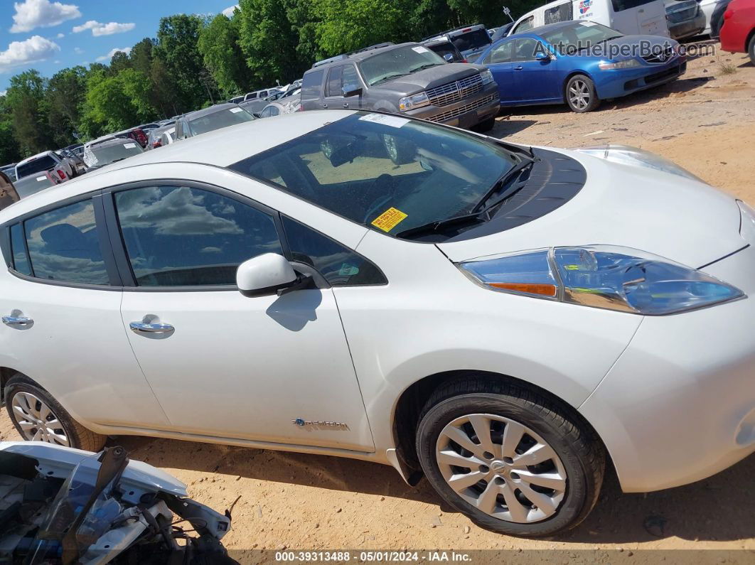 2015 Nissan Leaf S White vin: 1N4AZ0CP8FC329710