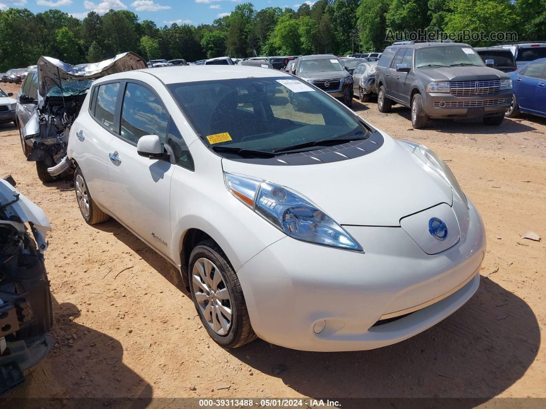 2015 Nissan Leaf S White vin: 1N4AZ0CP8FC329710