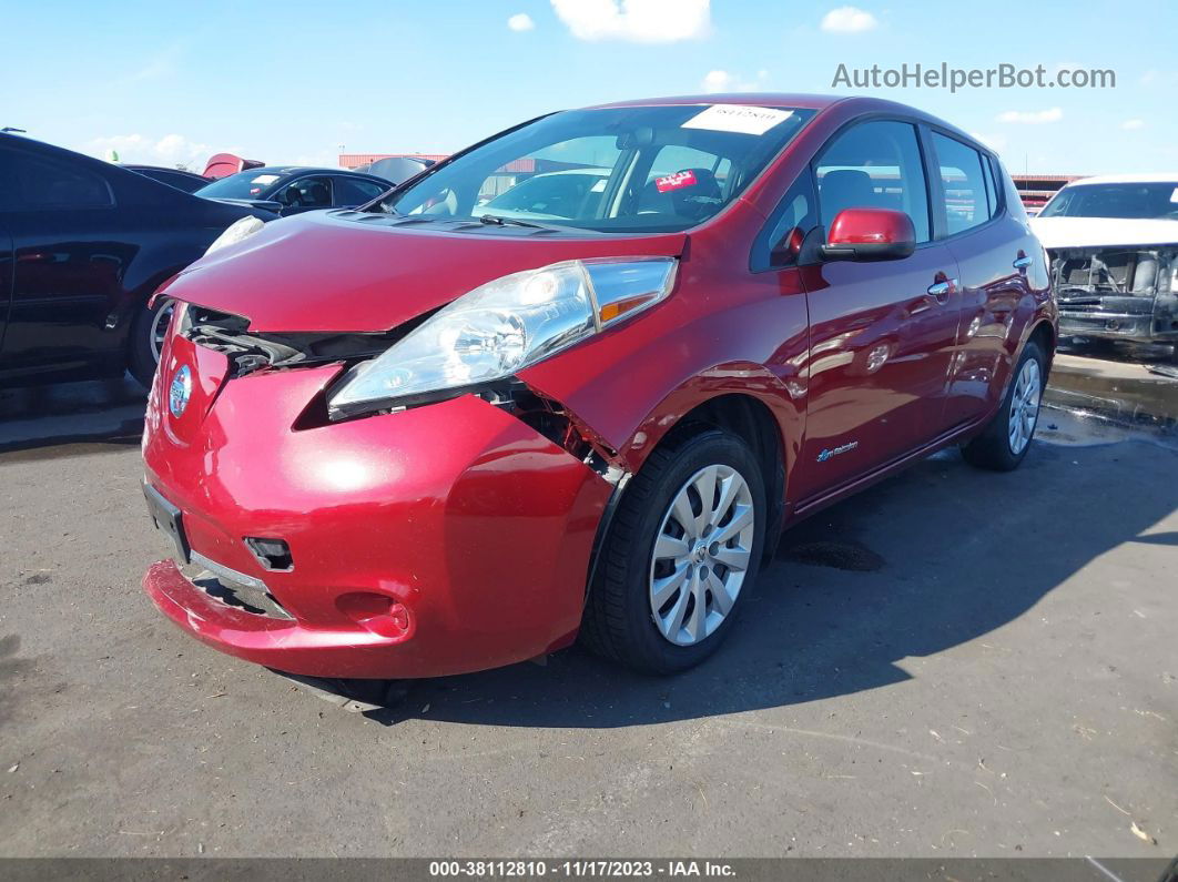 2015 Nissan Leaf S Red vin: 1N4AZ0CP8FC332204