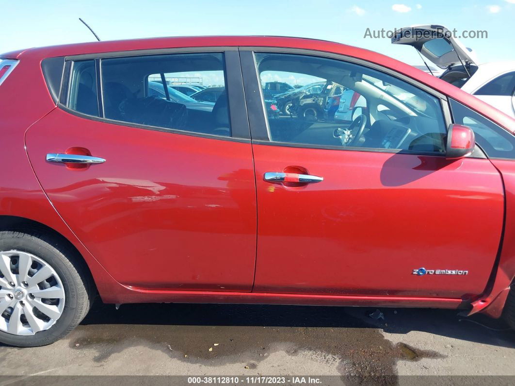 2015 Nissan Leaf S Red vin: 1N4AZ0CP8FC332204