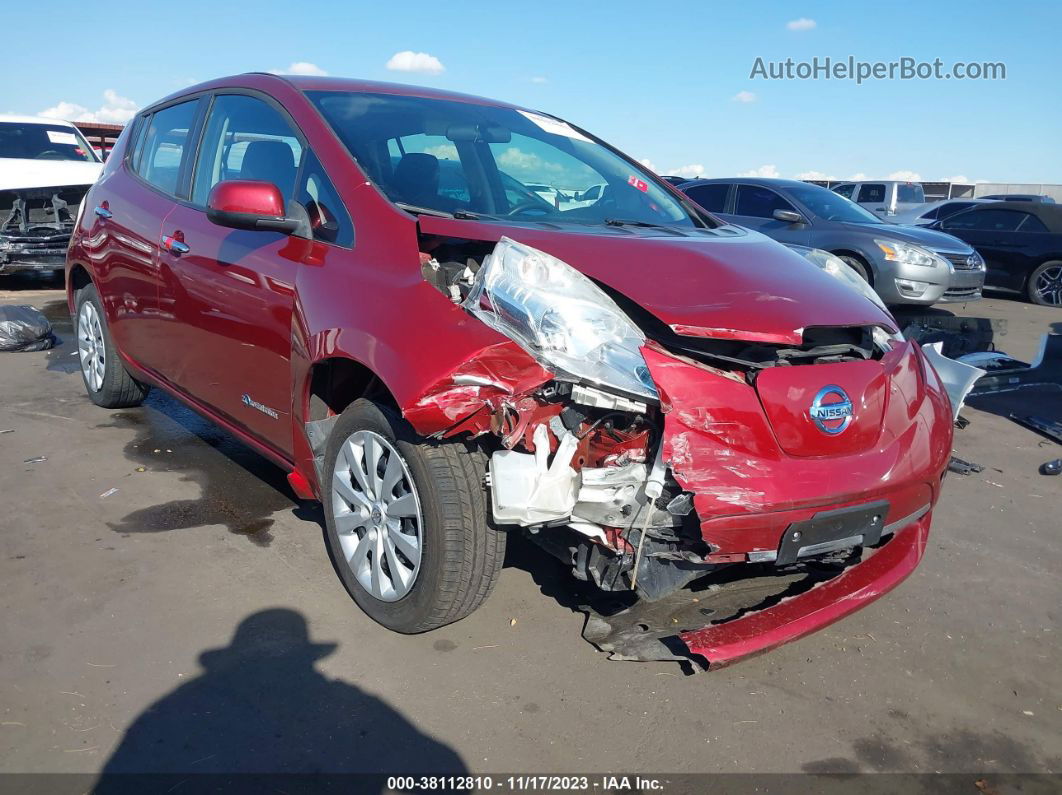 2015 Nissan Leaf S Red vin: 1N4AZ0CP8FC332204