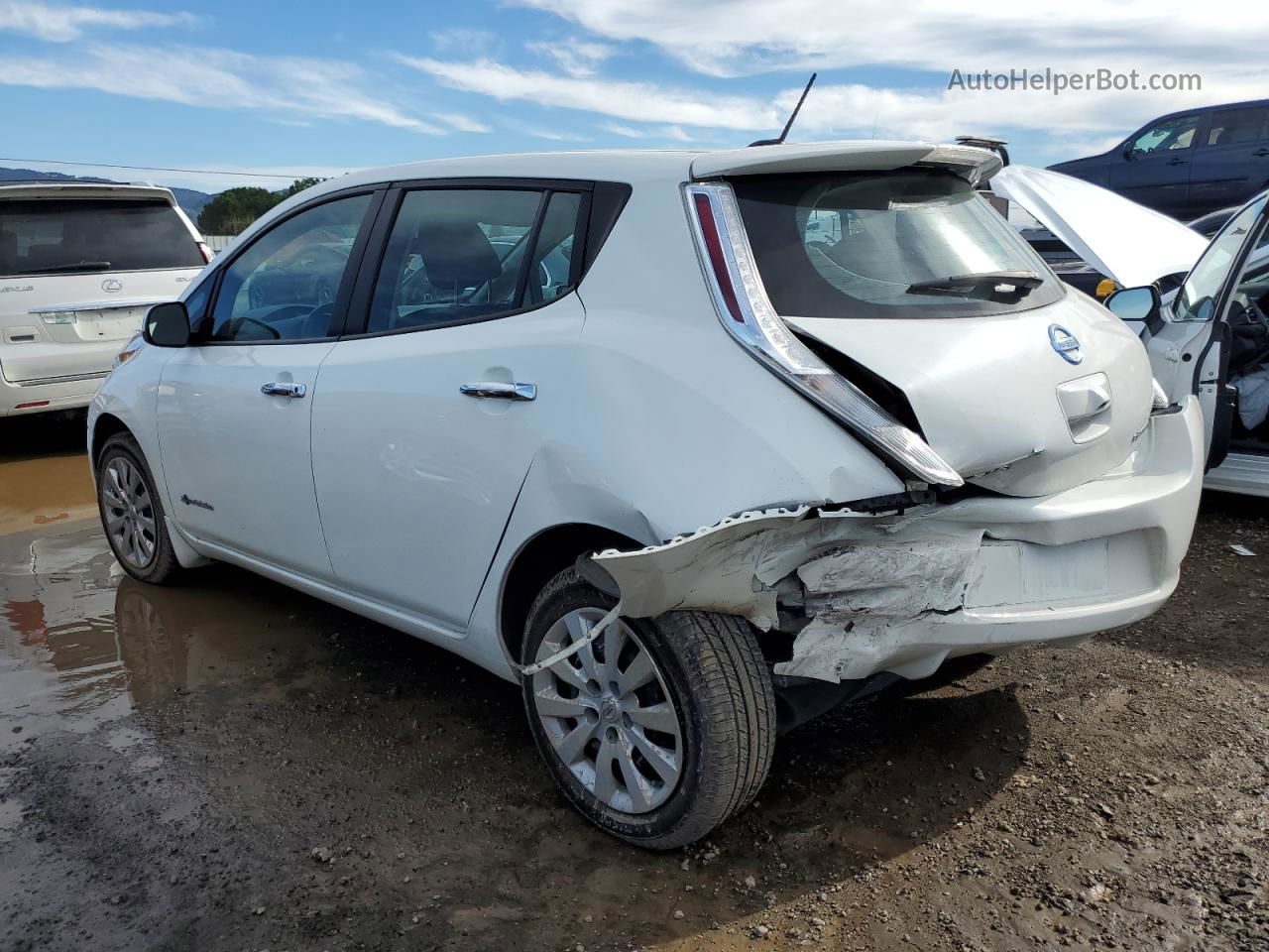 2015 Nissan Leaf S Белый vin: 1N4AZ0CP9FC311751