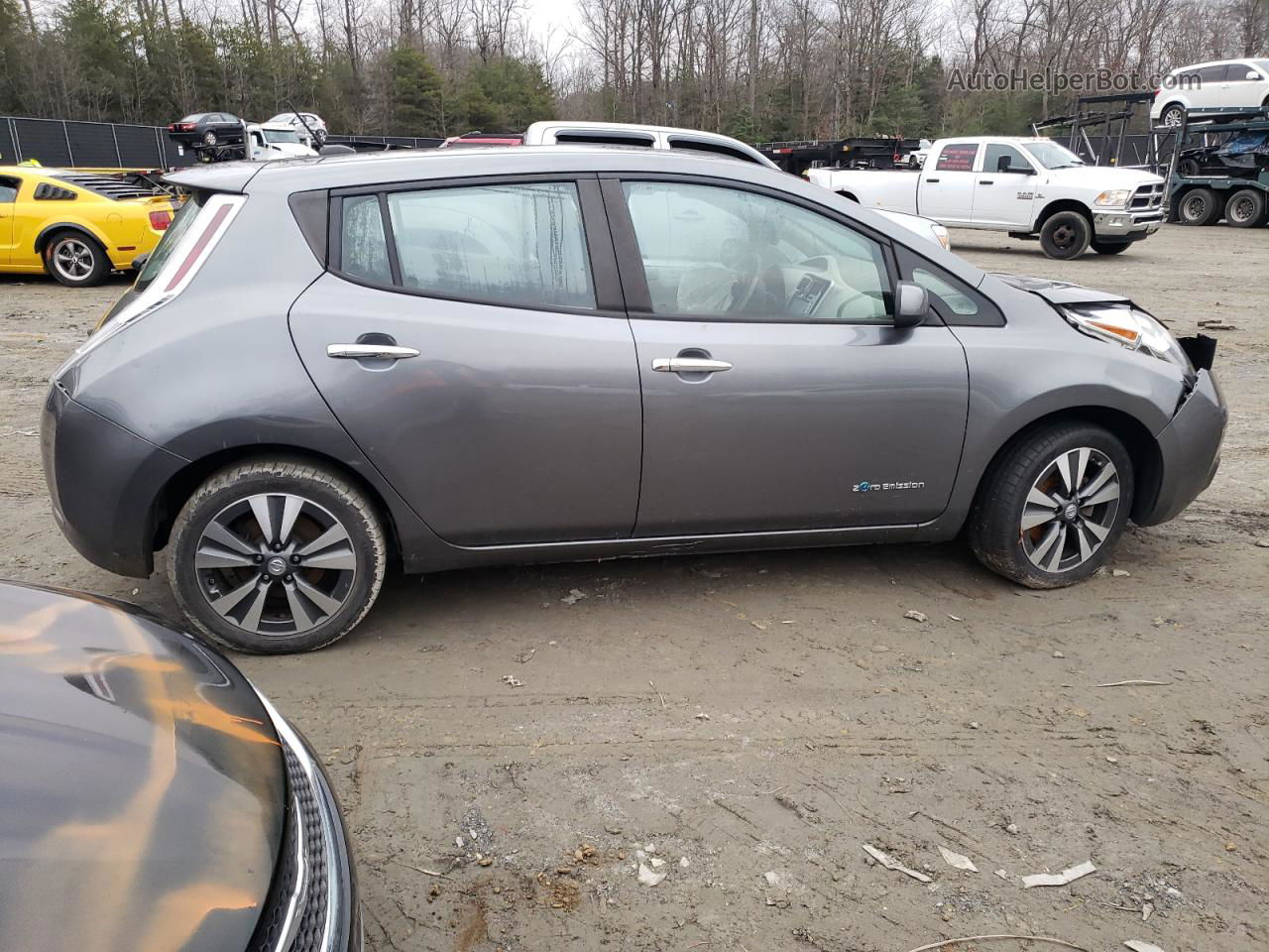 2015 Nissan Leaf S Серый vin: 1N4AZ0CP9FC314780