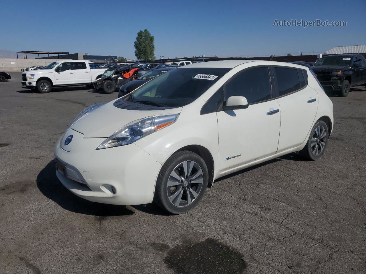 2015 Nissan Leaf S White vin: 1N4AZ0CP9FC319946