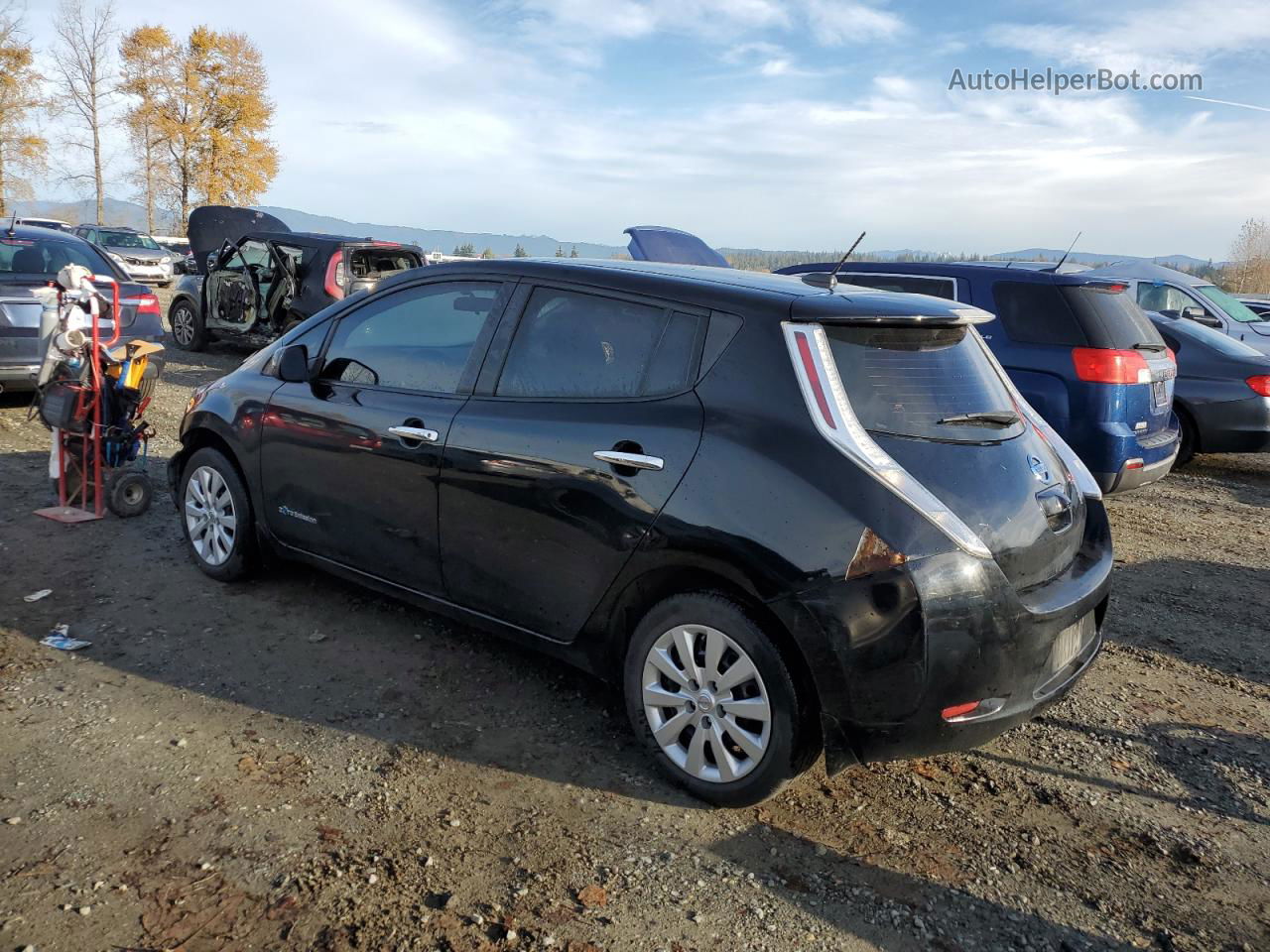 2015 Nissan Leaf S Black vin: 1N4AZ0CP9FC332549