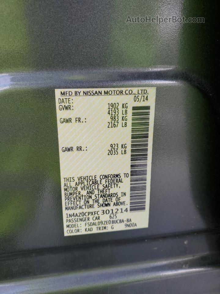 2015 Nissan Leaf S Серый vin: 1N4AZ0CPXFC301214