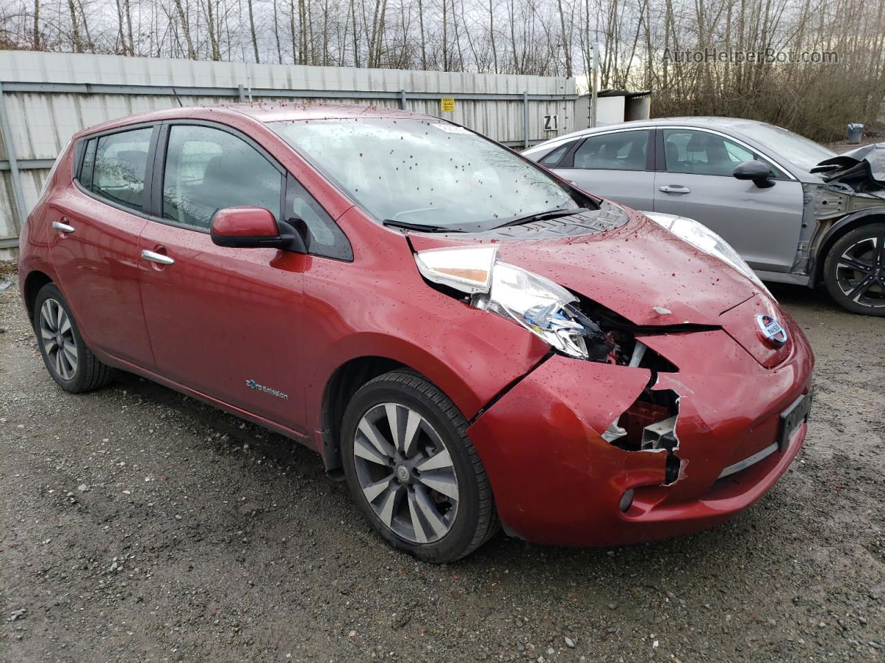 2015 Nissan Leaf S Red vin: 1N4AZ0CPXFC301245