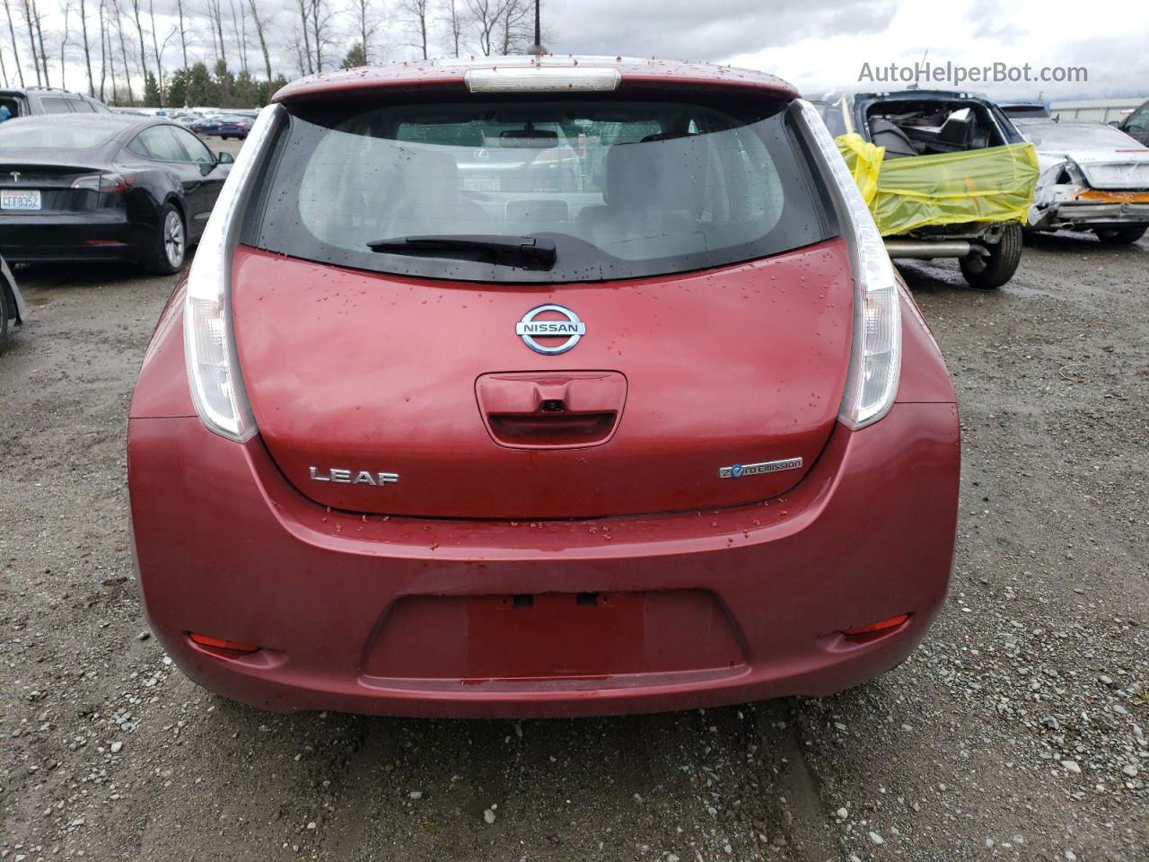 2015 Nissan Leaf S Red vin: 1N4AZ0CPXFC301245