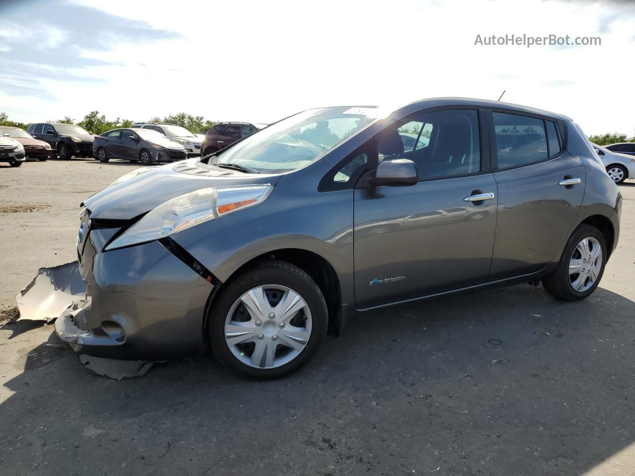 2015 Nissan Leaf S Gray vin: 1N4AZ0CPXFC305330