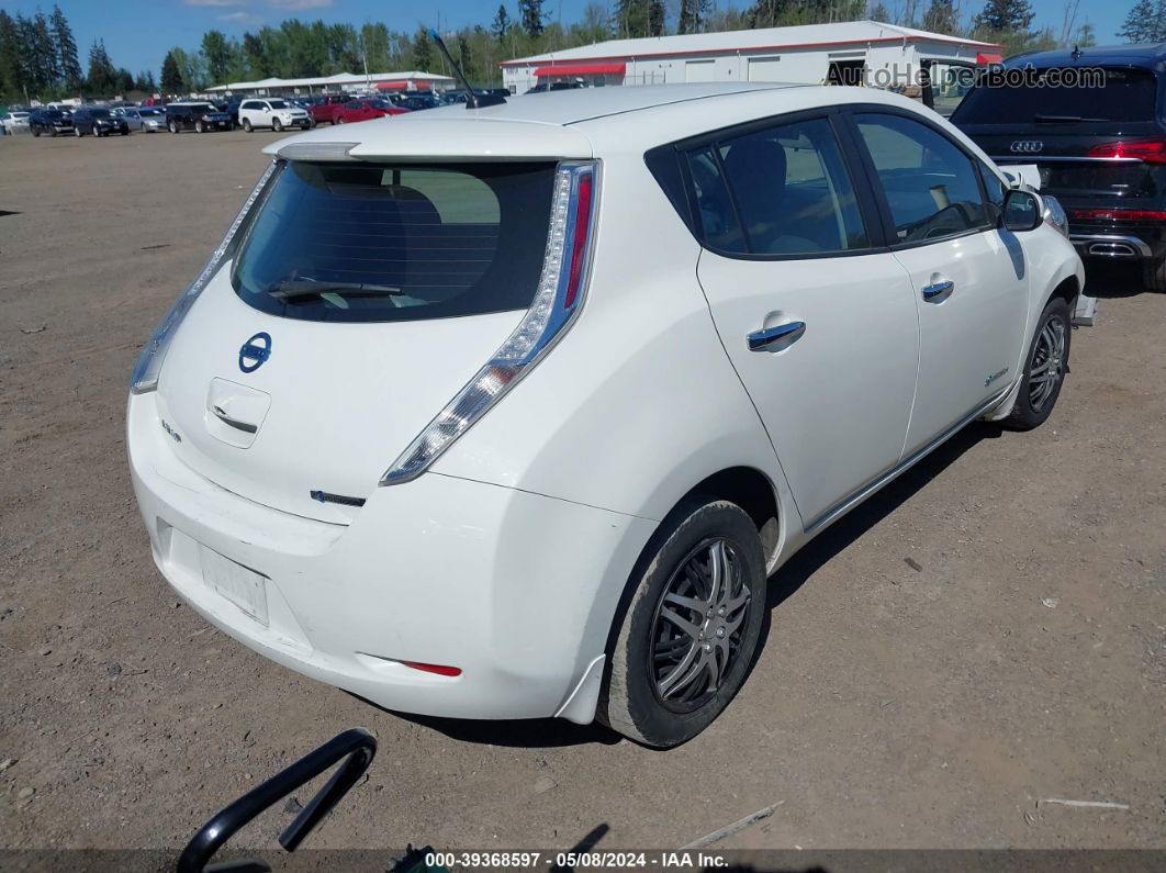 2015 Nissan Leaf S White vin: 1N4AZ0CPXFC313265