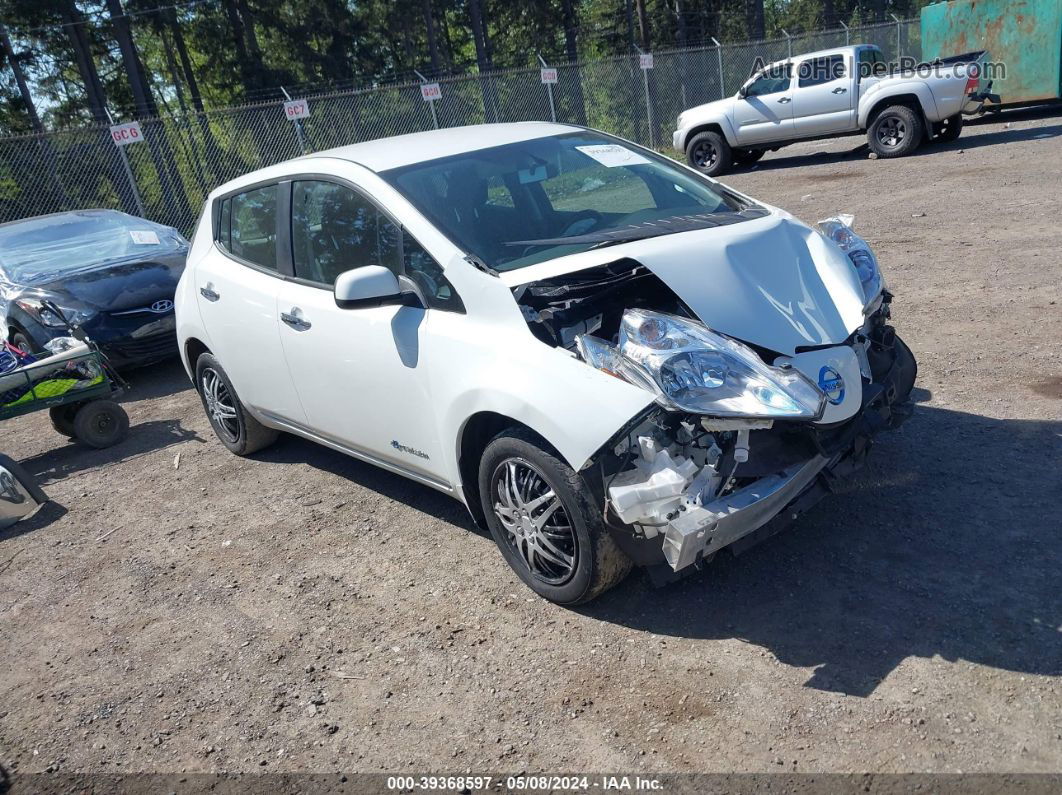 2015 Nissan Leaf S White vin: 1N4AZ0CPXFC313265