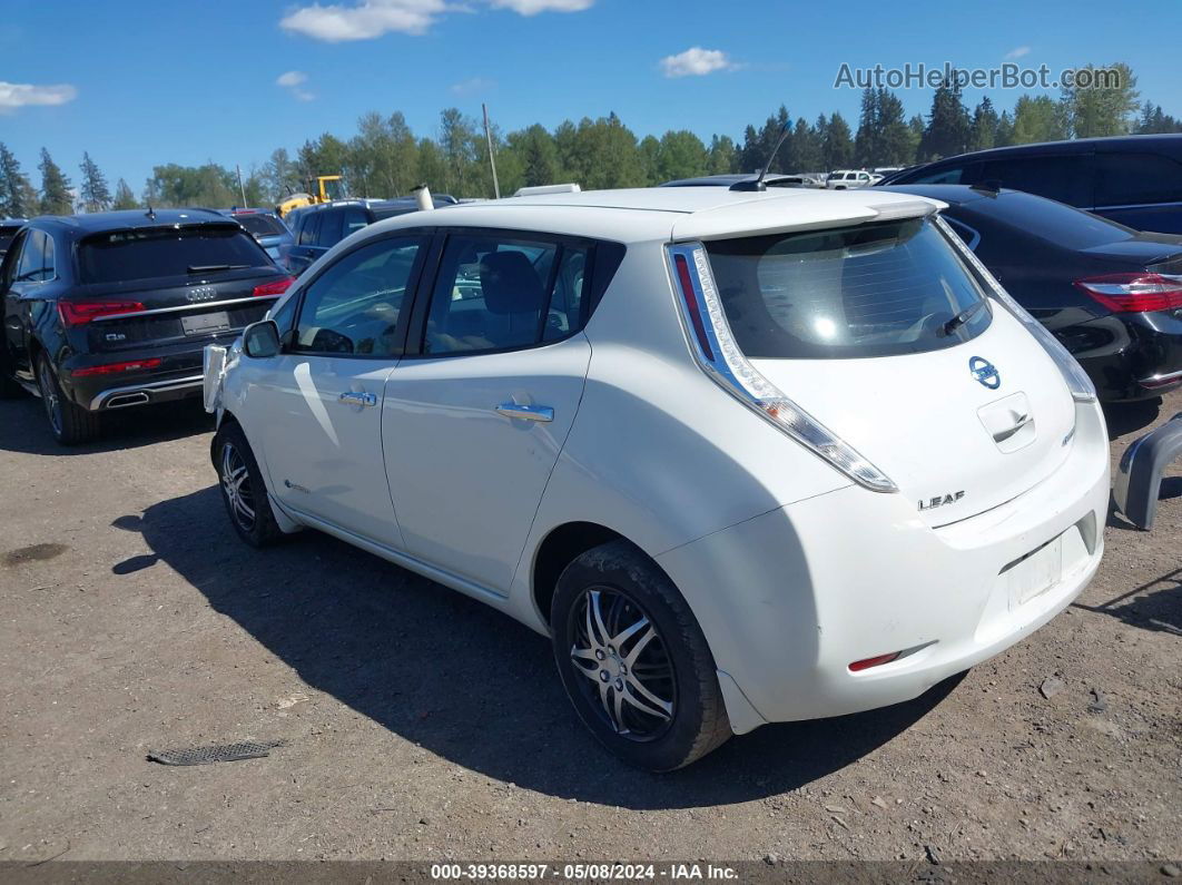 2015 Nissan Leaf S White vin: 1N4AZ0CPXFC313265