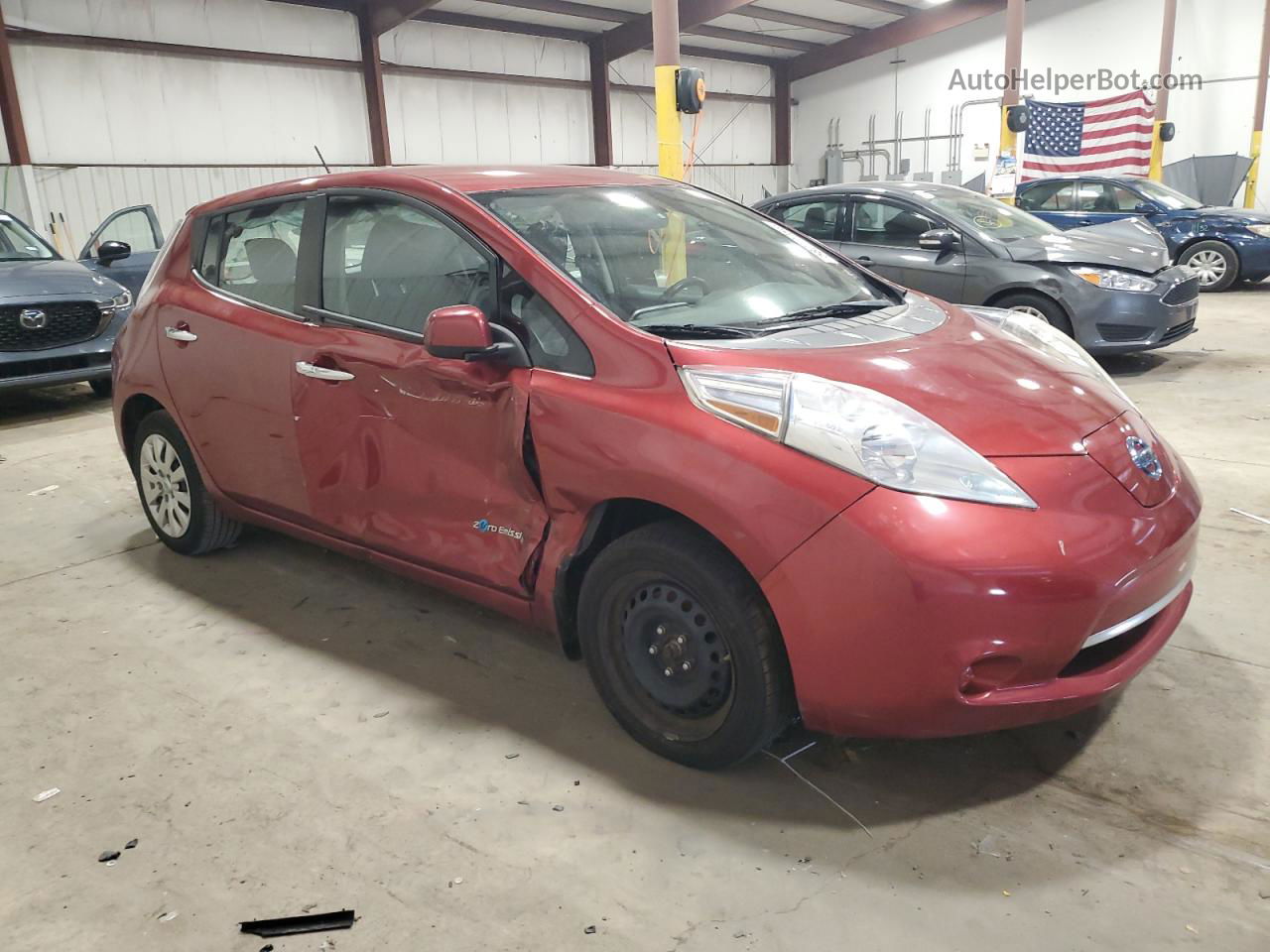 2015 Nissan Leaf S Red vin: 1N4AZ0CPXFC313525