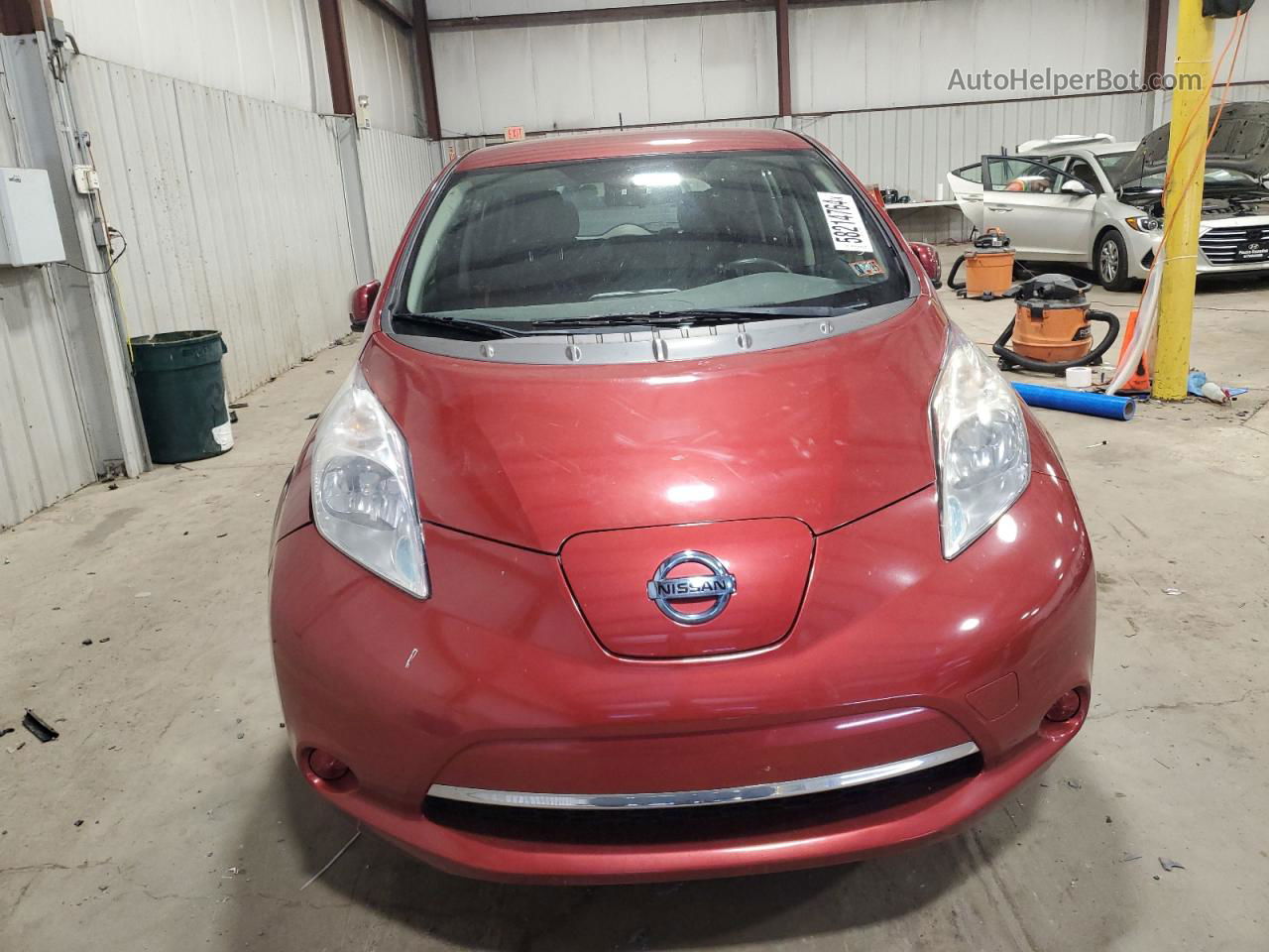 2015 Nissan Leaf S Red vin: 1N4AZ0CPXFC313525