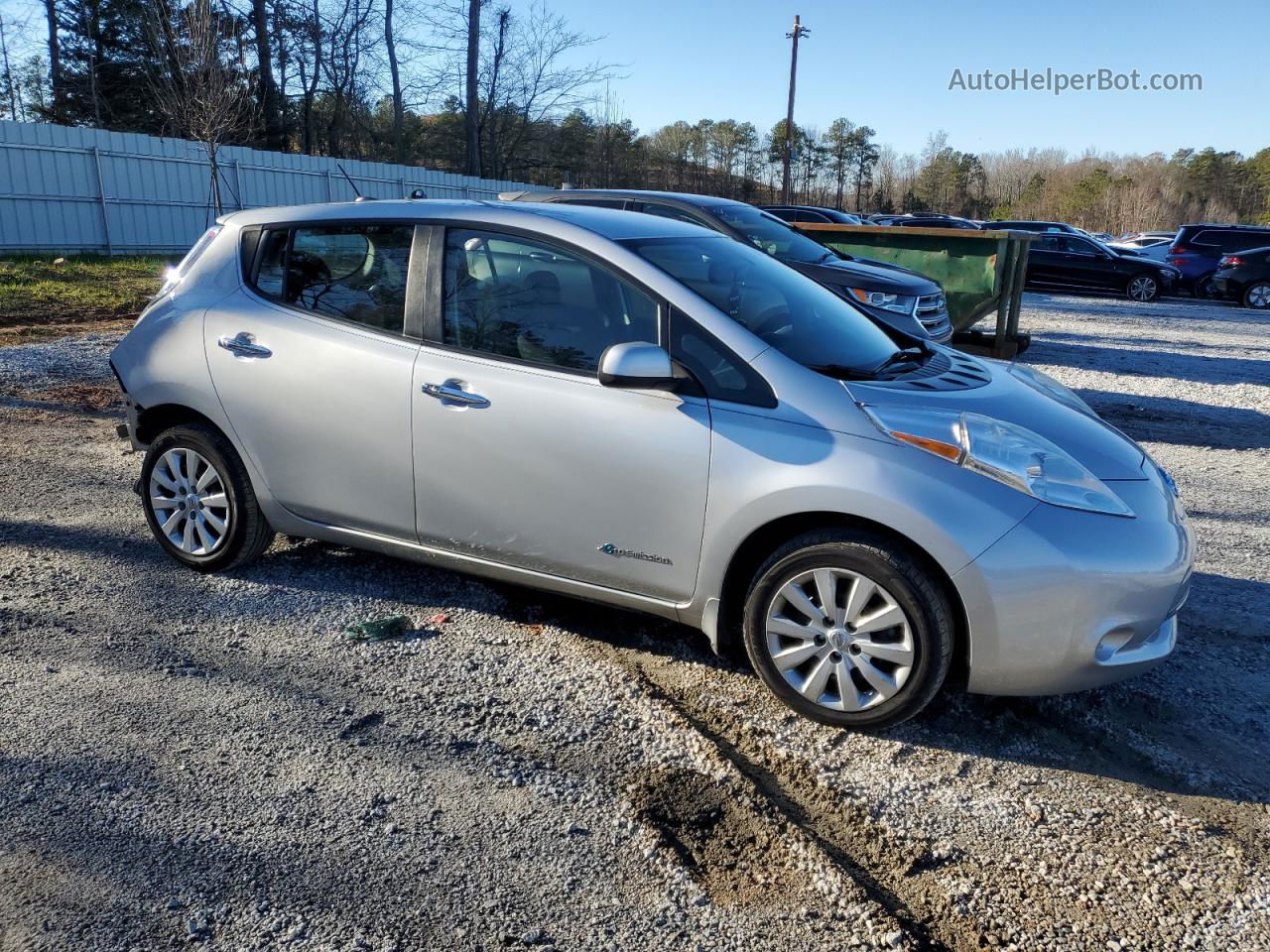 2015 Nissan Leaf S Silver vin: 1N4AZ0CPXFC320443