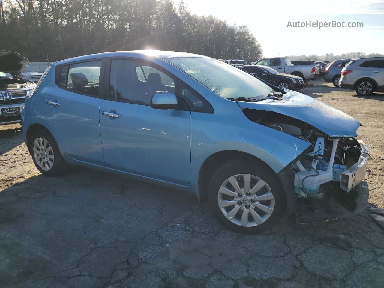 2015 Nissan Leaf S Turquoise vin: 1N4AZ0CPXFC320507