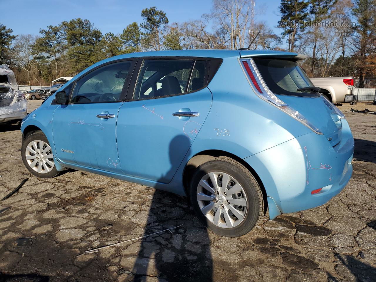 2015 Nissan Leaf S Turquoise vin: 1N4AZ0CPXFC320507