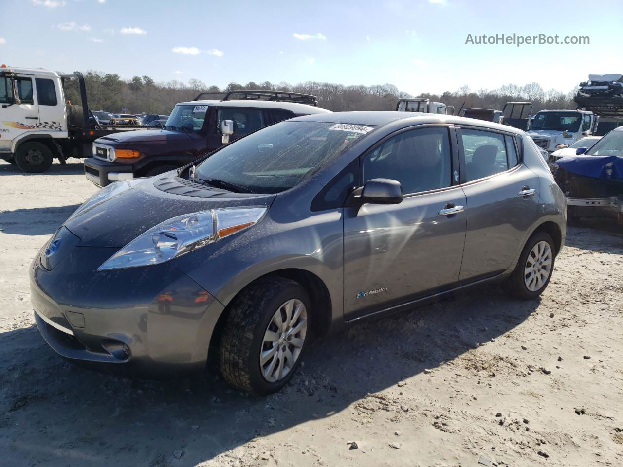 2015 Nissan Leaf S Gray vin: 1N4AZ0CPXFC325156