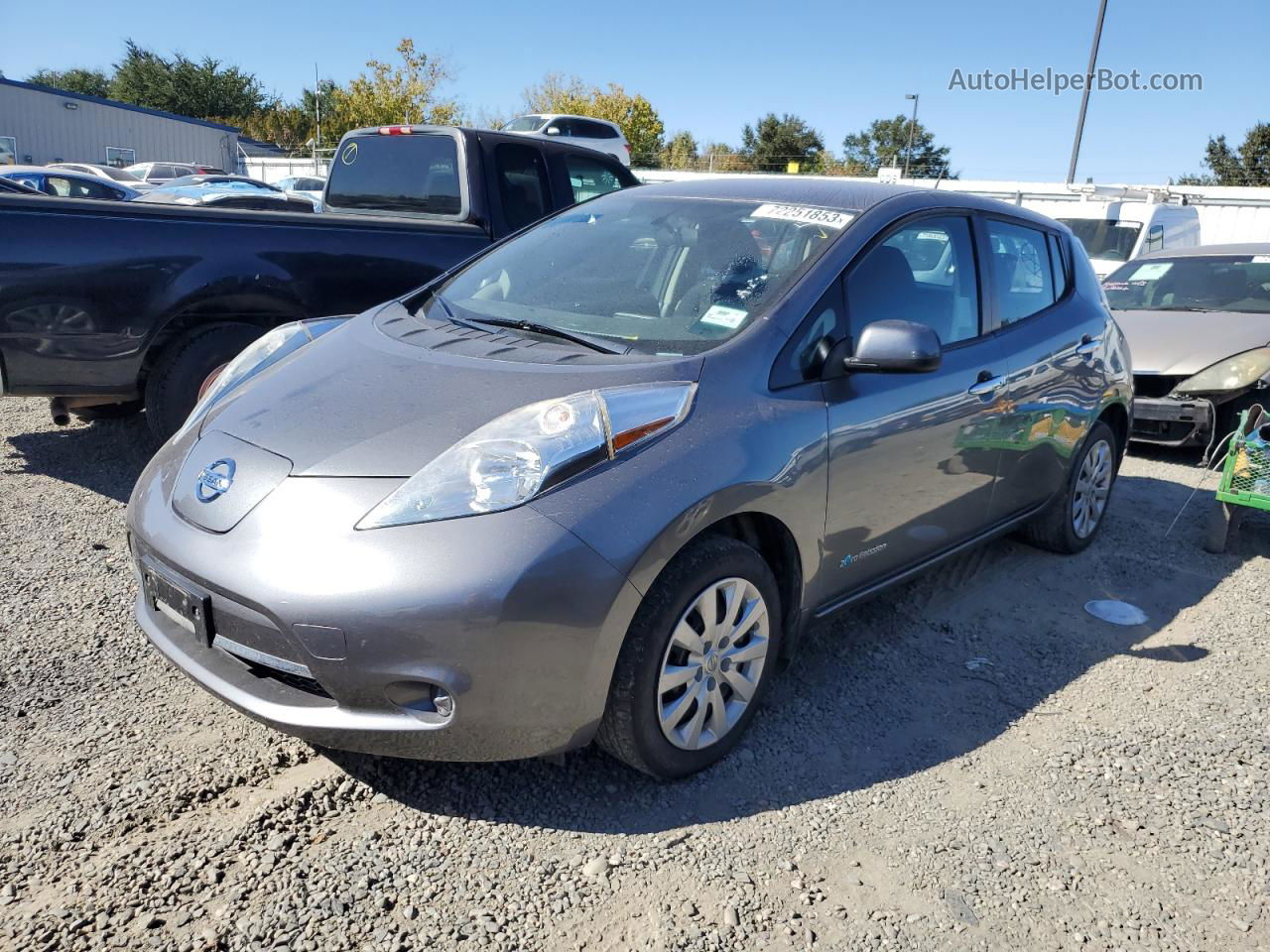 2015 Nissan Leaf S Серый vin: 1N4AZ0CPXFC328798