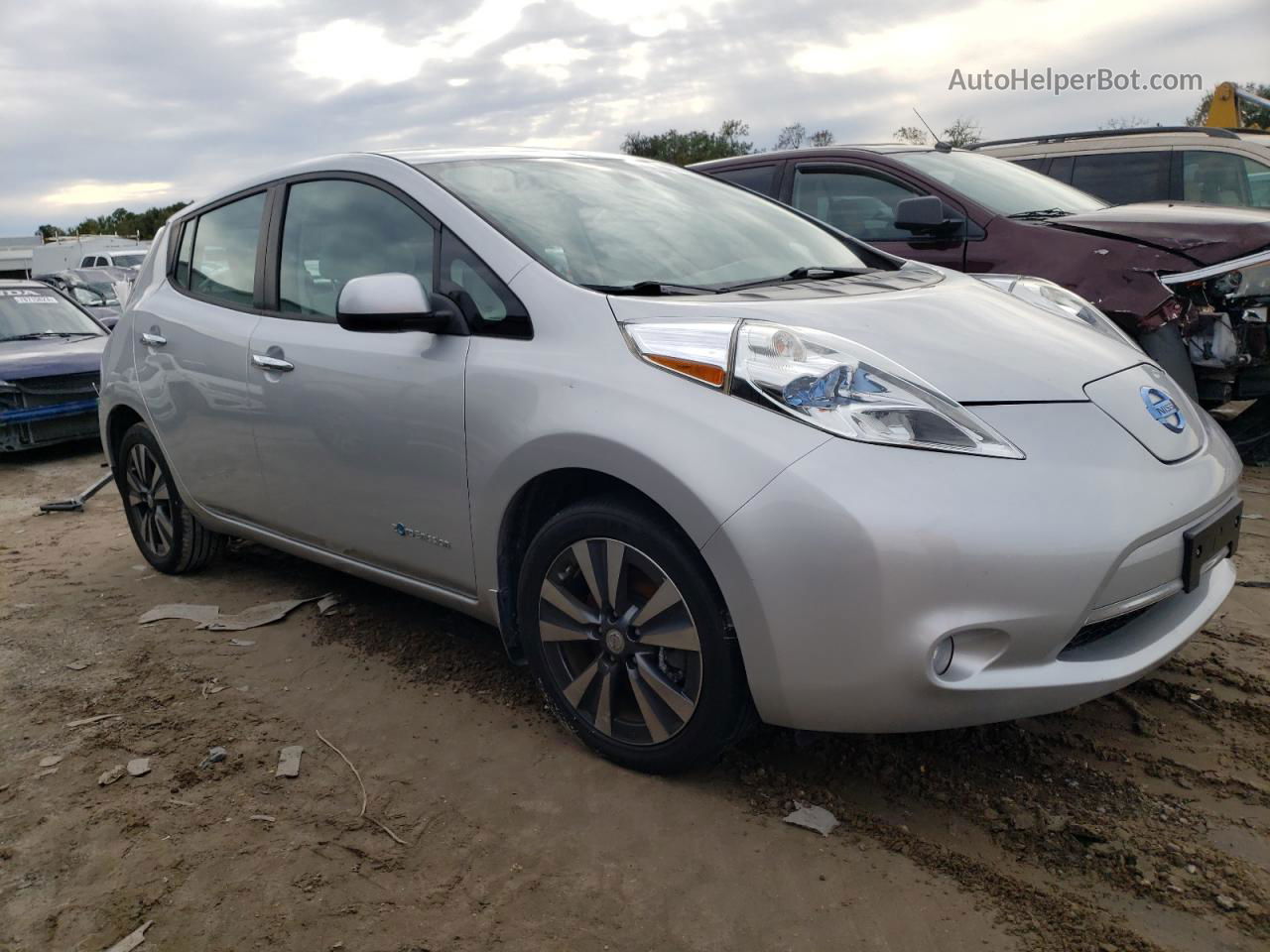 2015 Nissan Leaf S Silver vin: 1N4AZ0CPXFC330714