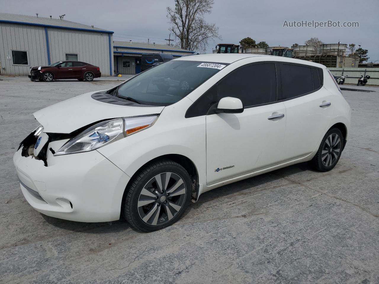 2015 Nissan Leaf S White vin: 1N4AZ0CPXFC330910