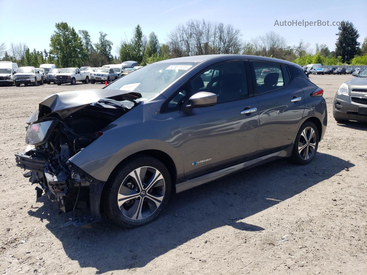 2019 Nissan Leaf S Серый vin: 1N4AZ1CP0KC302789