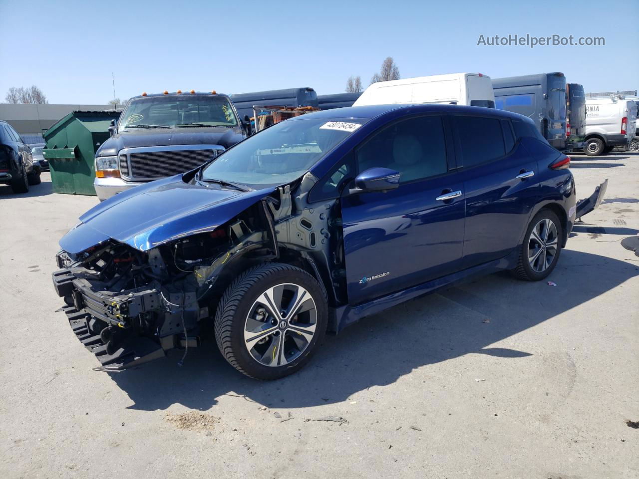 2019 Nissan Leaf S Blue vin: 1N4AZ1CP0KC303117