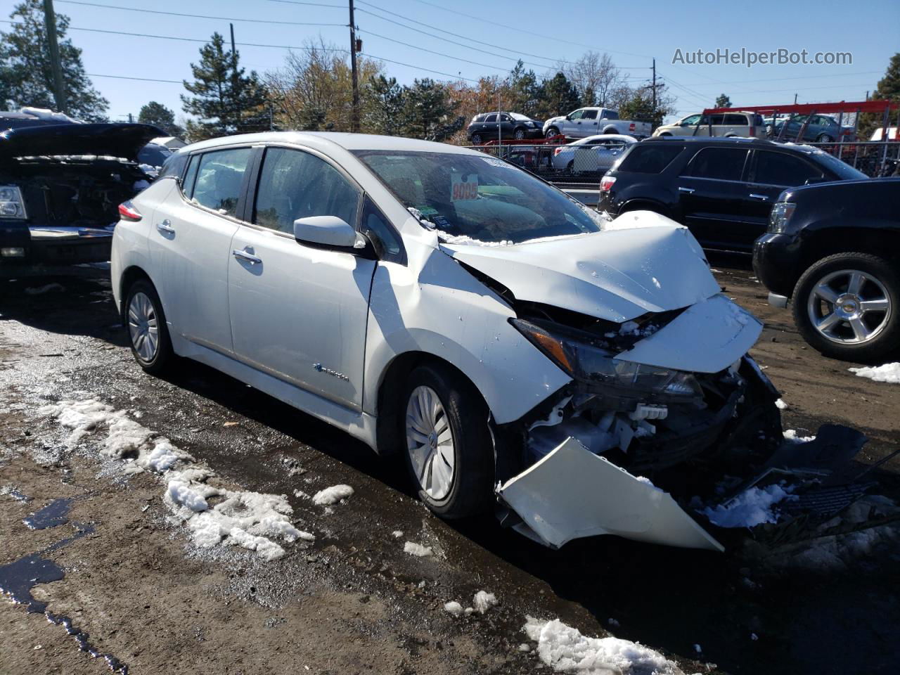 2019 Nissan Leaf S White vin: 1N4AZ1CP0KC318927