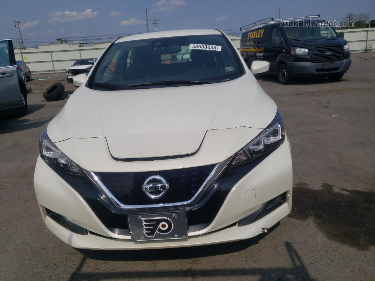 2019 Nissan Leaf S White vin: 1N4AZ1CP1KC306480