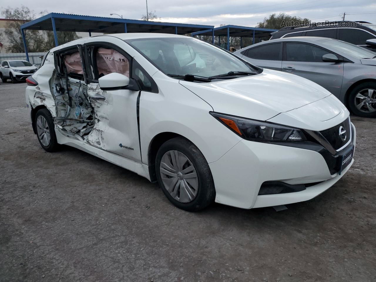 2019 Nissan Leaf S White vin: 1N4AZ1CP2KC304723