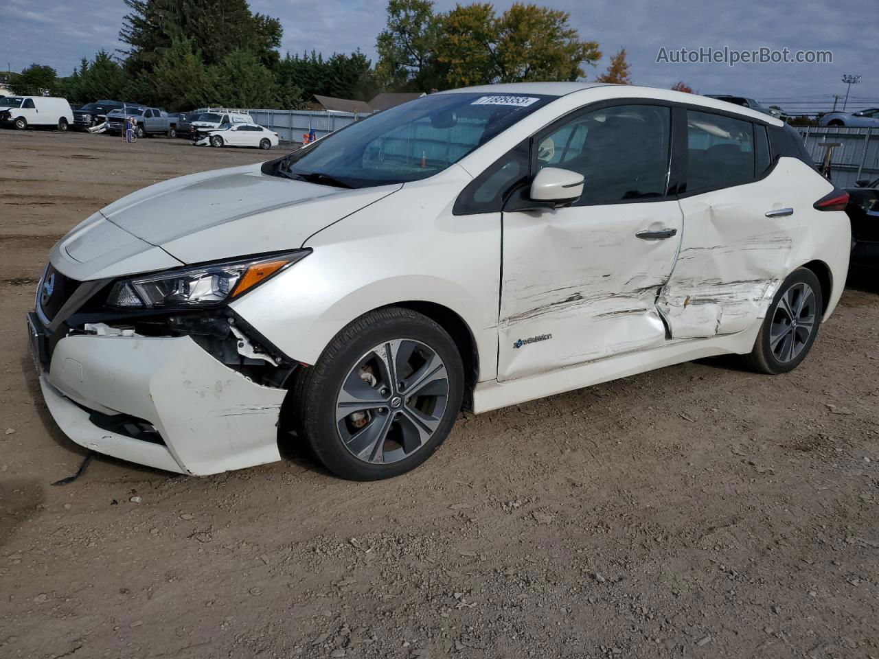 2019 Nissan Leaf S White vin: 1N4AZ1CP2KC304978