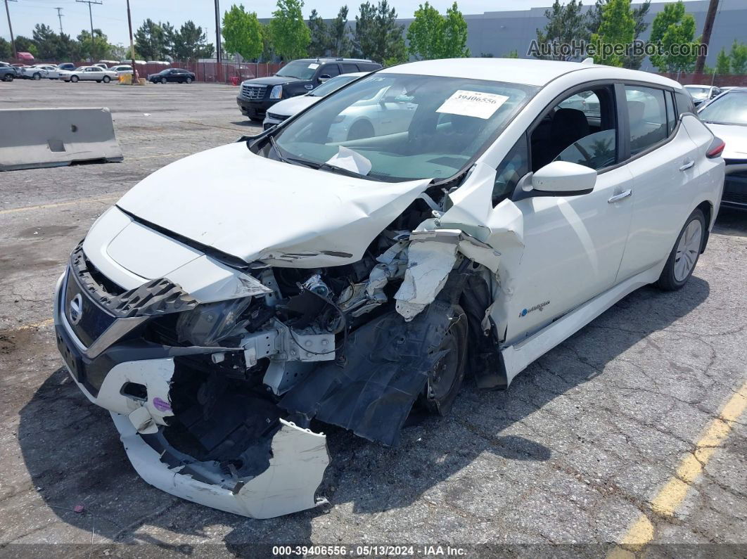 2019 Nissan Leaf S White vin: 1N4AZ1CP2KC307458