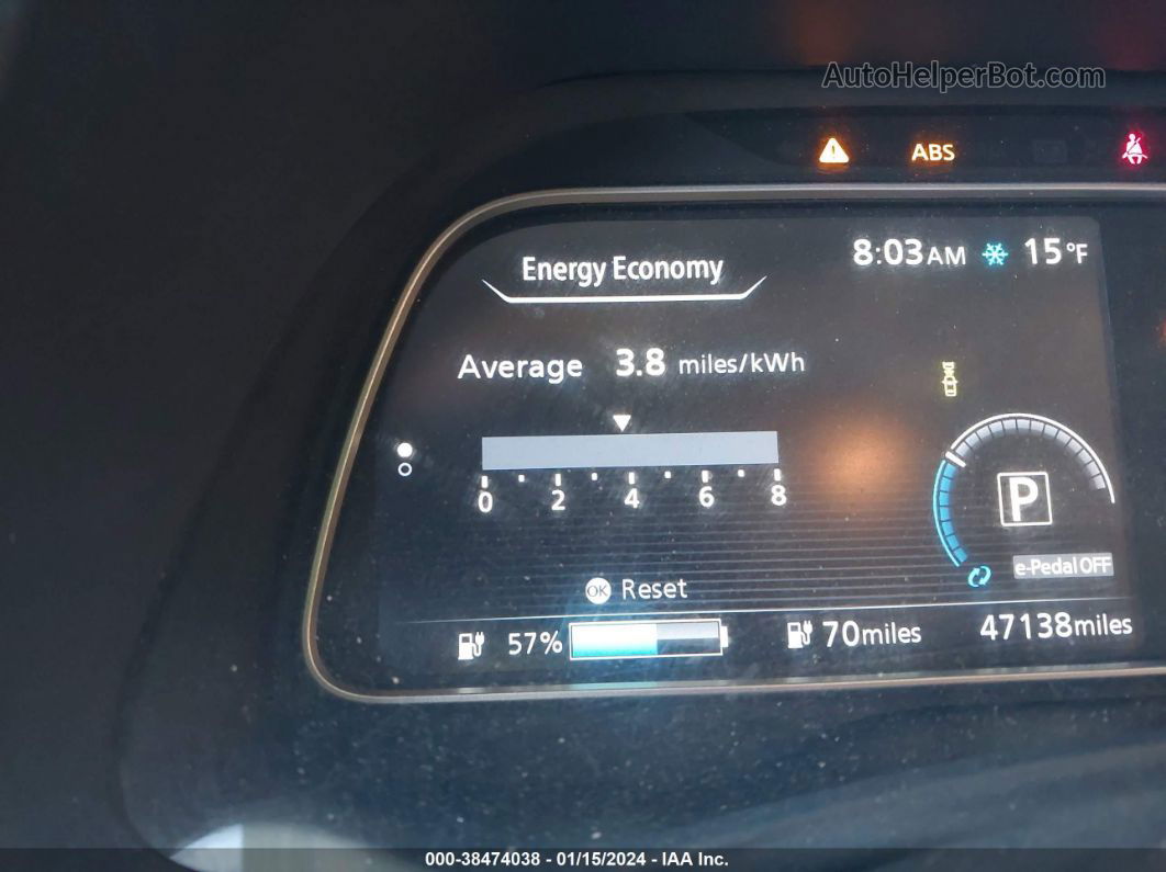 2019 Nissan Leaf Sv Gray vin: 1N4AZ1CP3KC306934