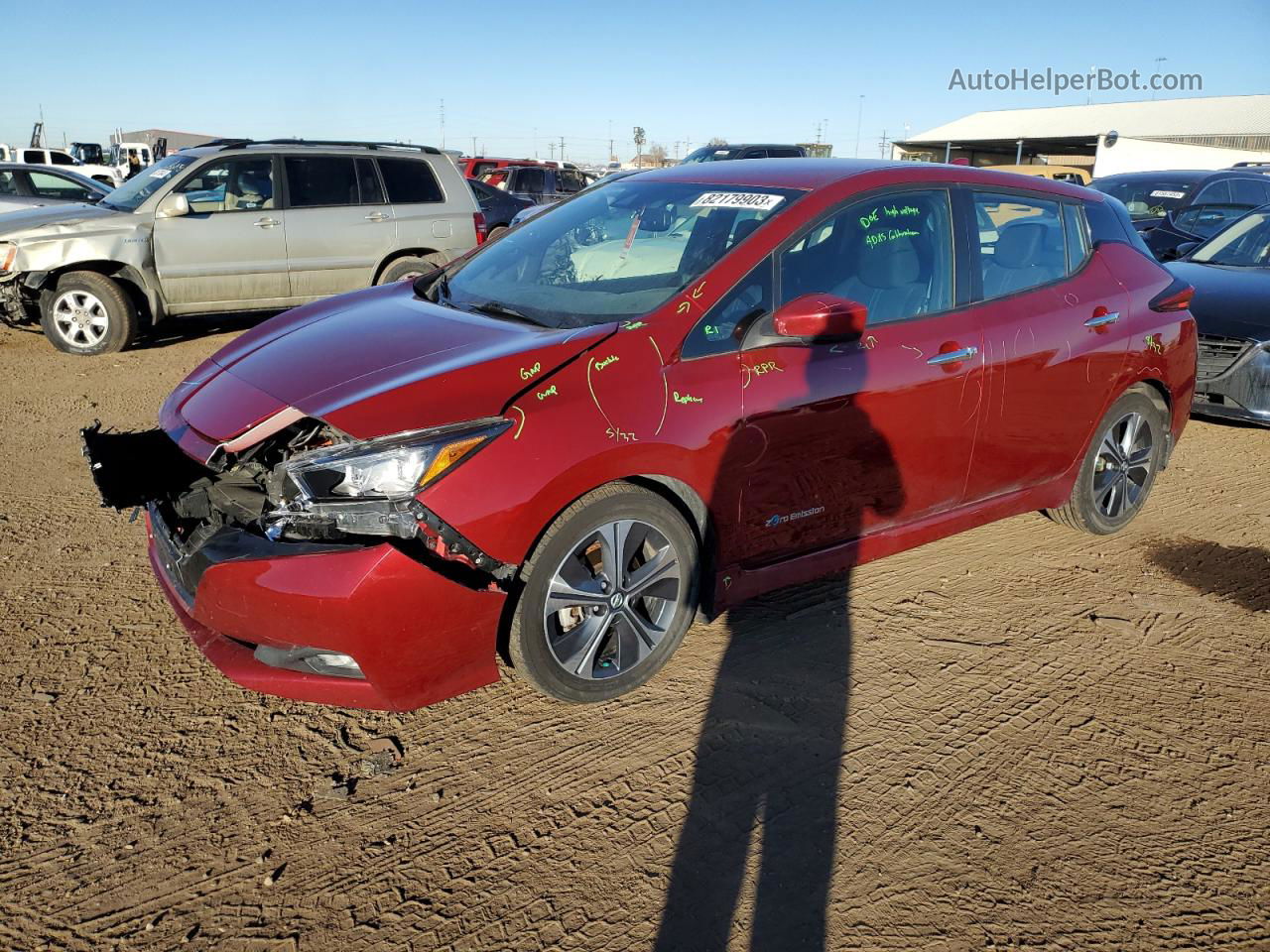 2019 Nissan Leaf S Red vin: 1N4AZ1CP3KC309770