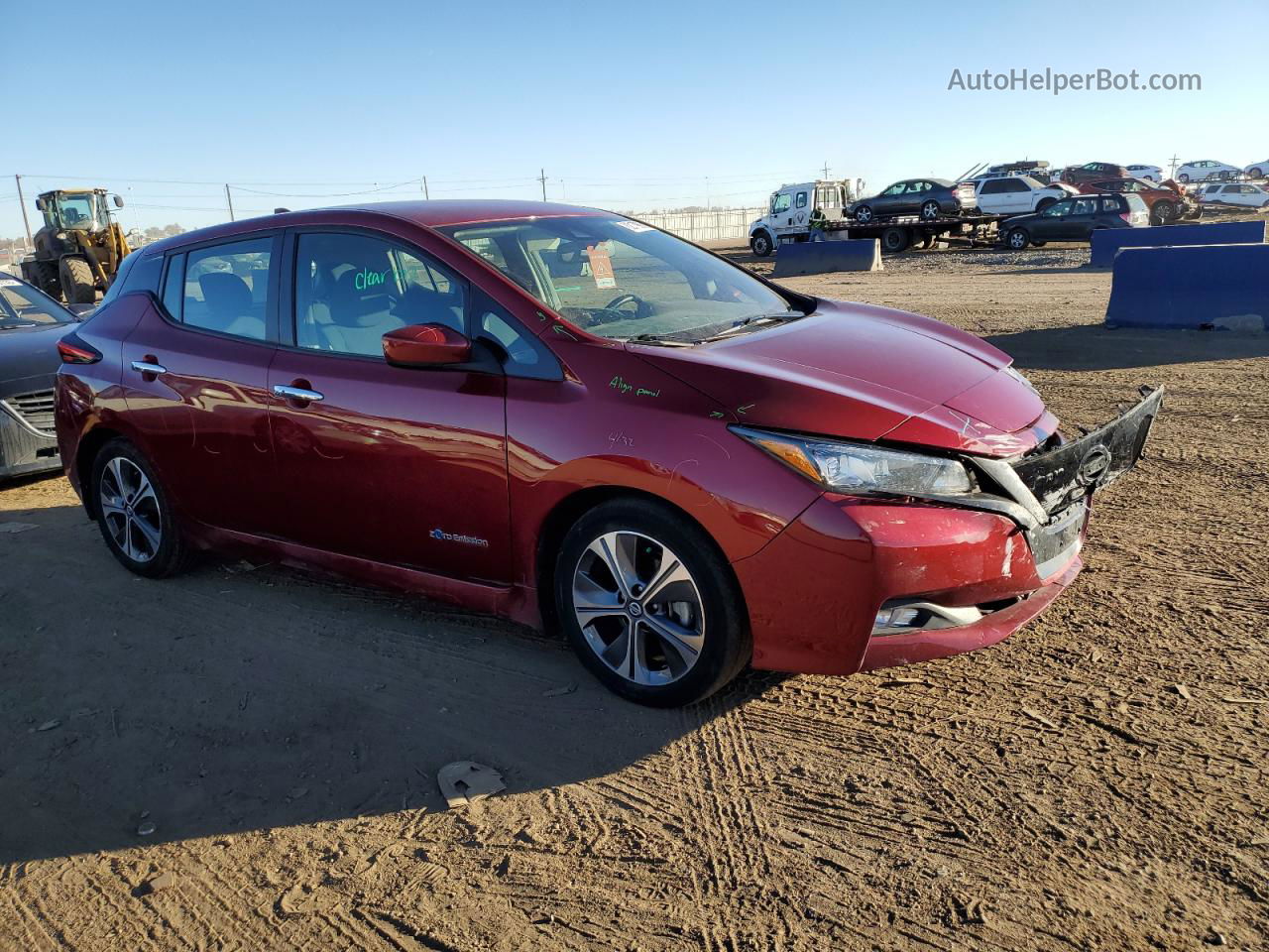 2019 Nissan Leaf S Red vin: 1N4AZ1CP3KC309770