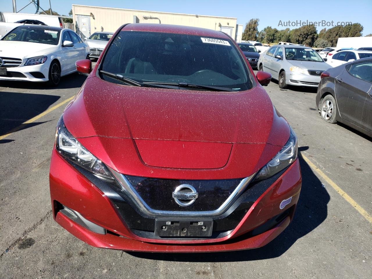 2019 Nissan Leaf S Red vin: 1N4AZ1CP4KC303184