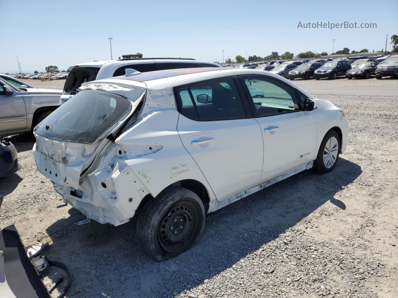 2019 Nissan Leaf S White vin: 1N4AZ1CP4KC305503