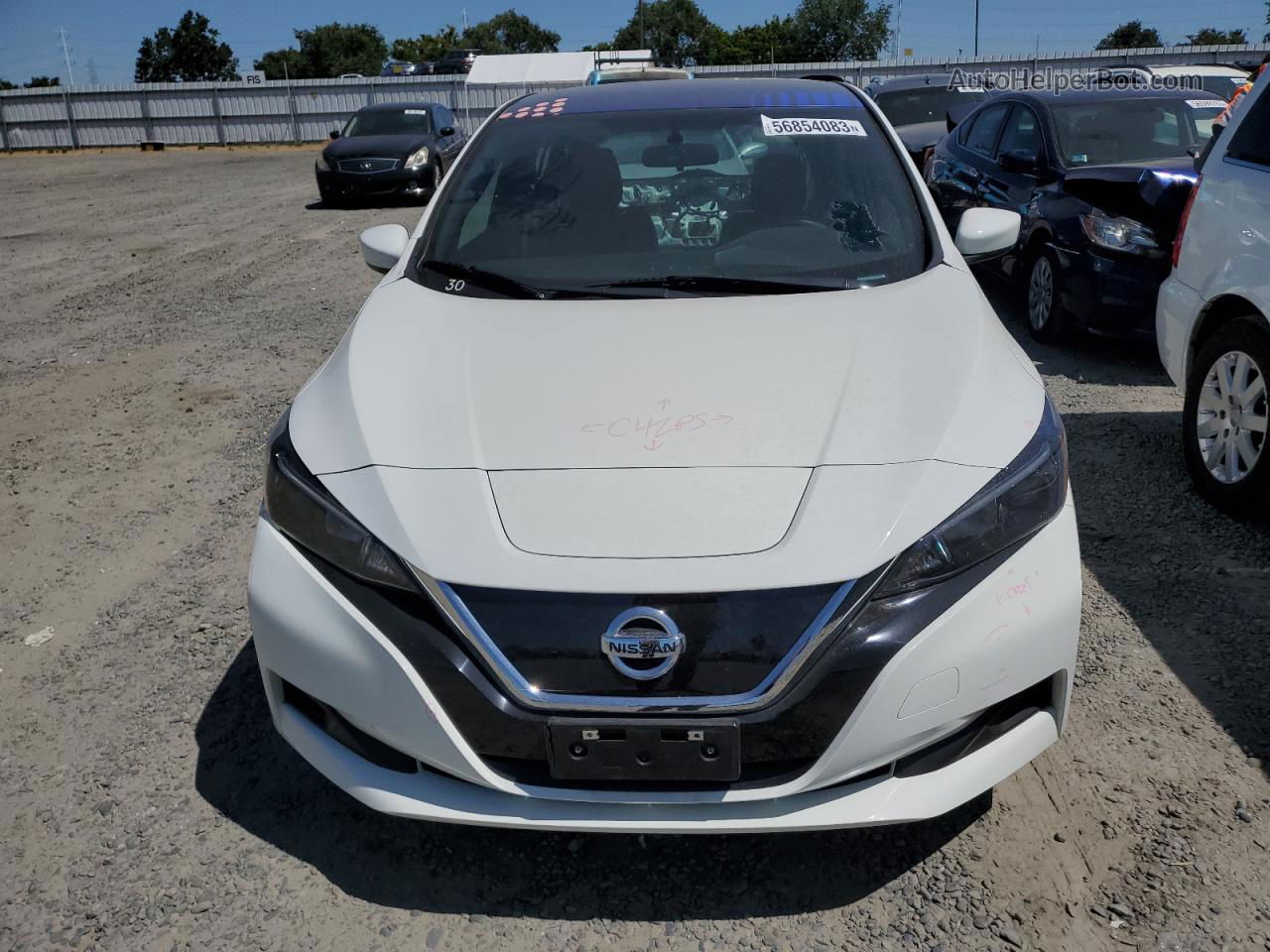 2019 Nissan Leaf S White vin: 1N4AZ1CP4KC305503