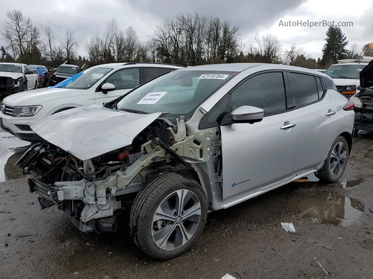 2019 Nissan Leaf S Silver vin: 1N4AZ1CP4KC306991