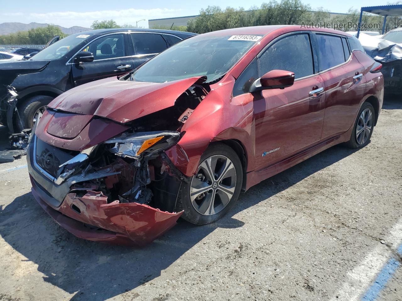 2019 Nissan Leaf S Red vin: 1N4AZ1CP5KC304909