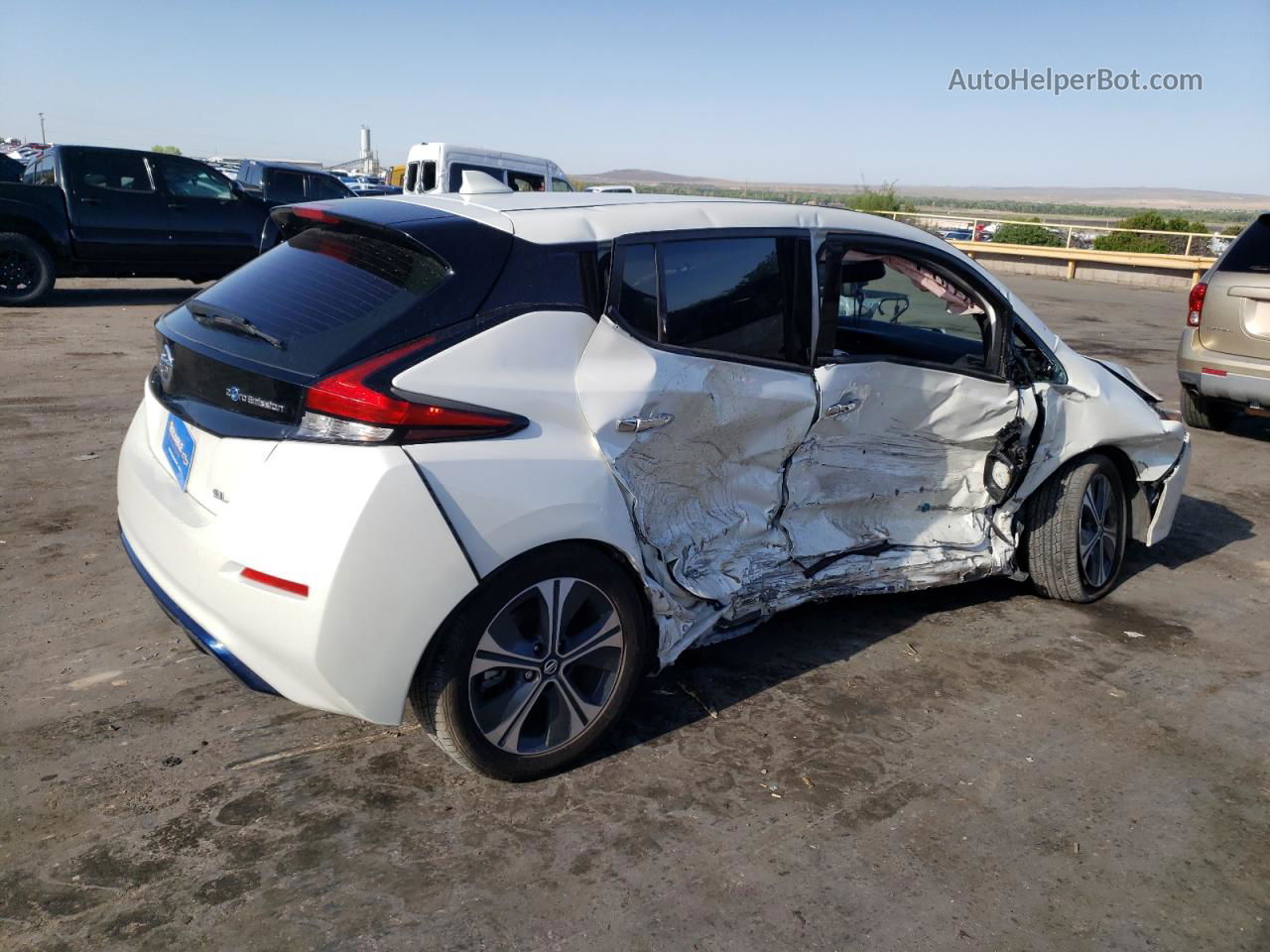 2019 Nissan Leaf S White vin: 1N4AZ1CP6KC302425