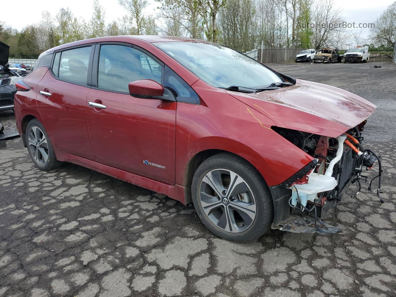 2019 Nissan Leaf S Red vin: 1N4AZ1CP6KC304868