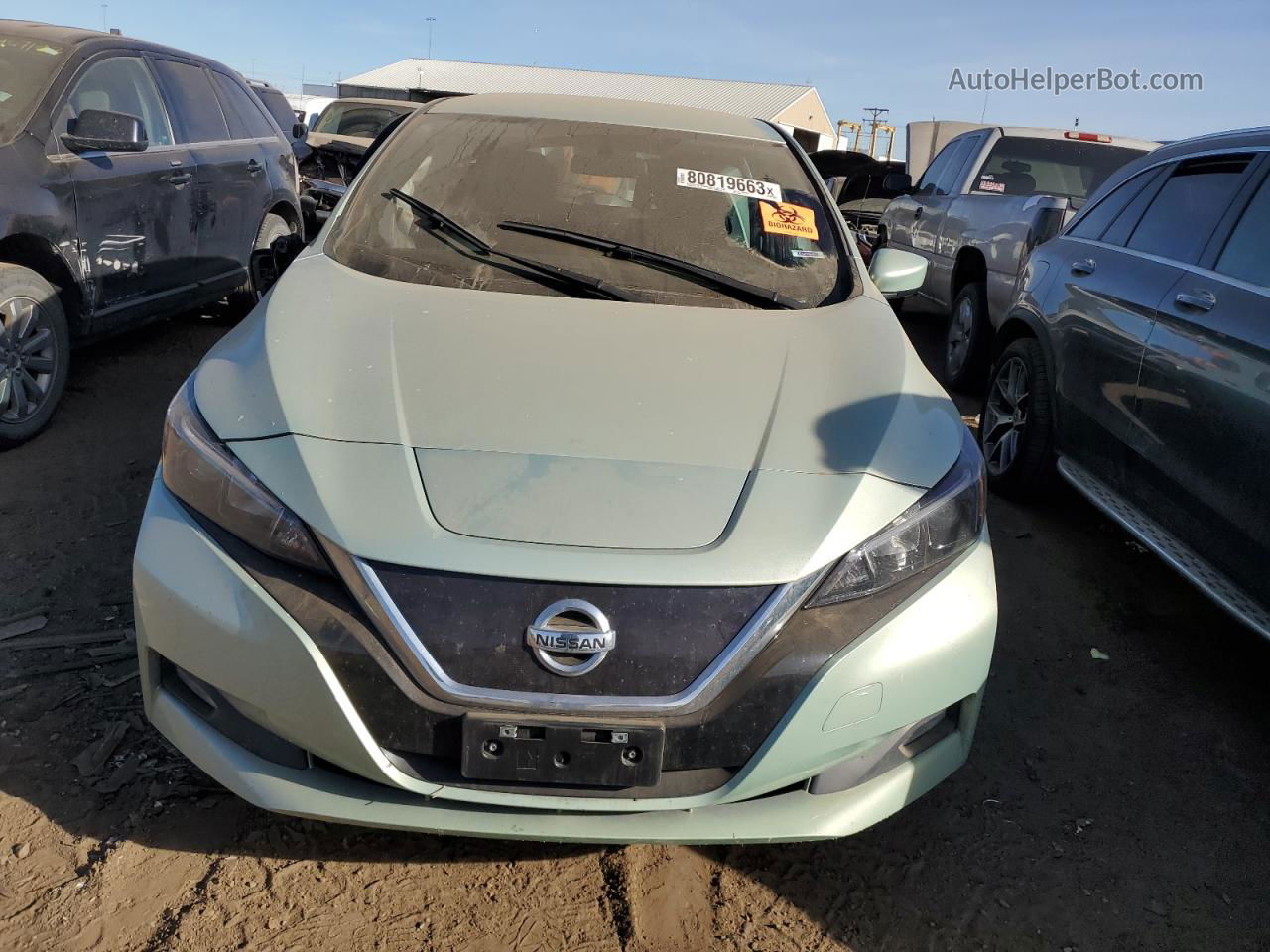 2019 Nissan Leaf S Зеленый vin: 1N4AZ1CP6KC305082