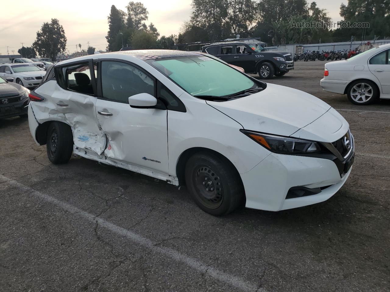 2019 Nissan Leaf S White vin: 1N4AZ1CP7KC305642