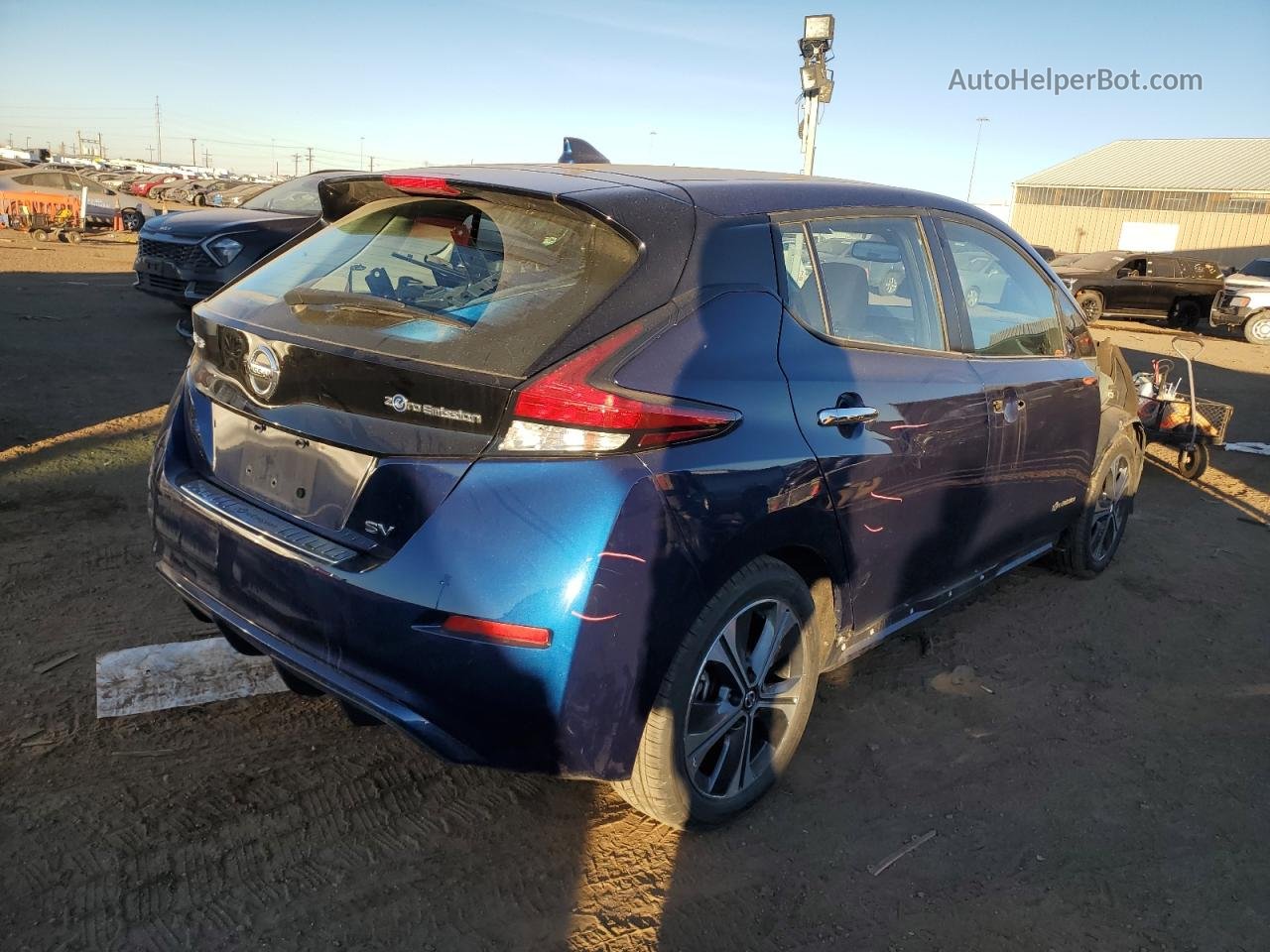 2019 Nissan Leaf S Синий vin: 1N4AZ1CP7KC314499