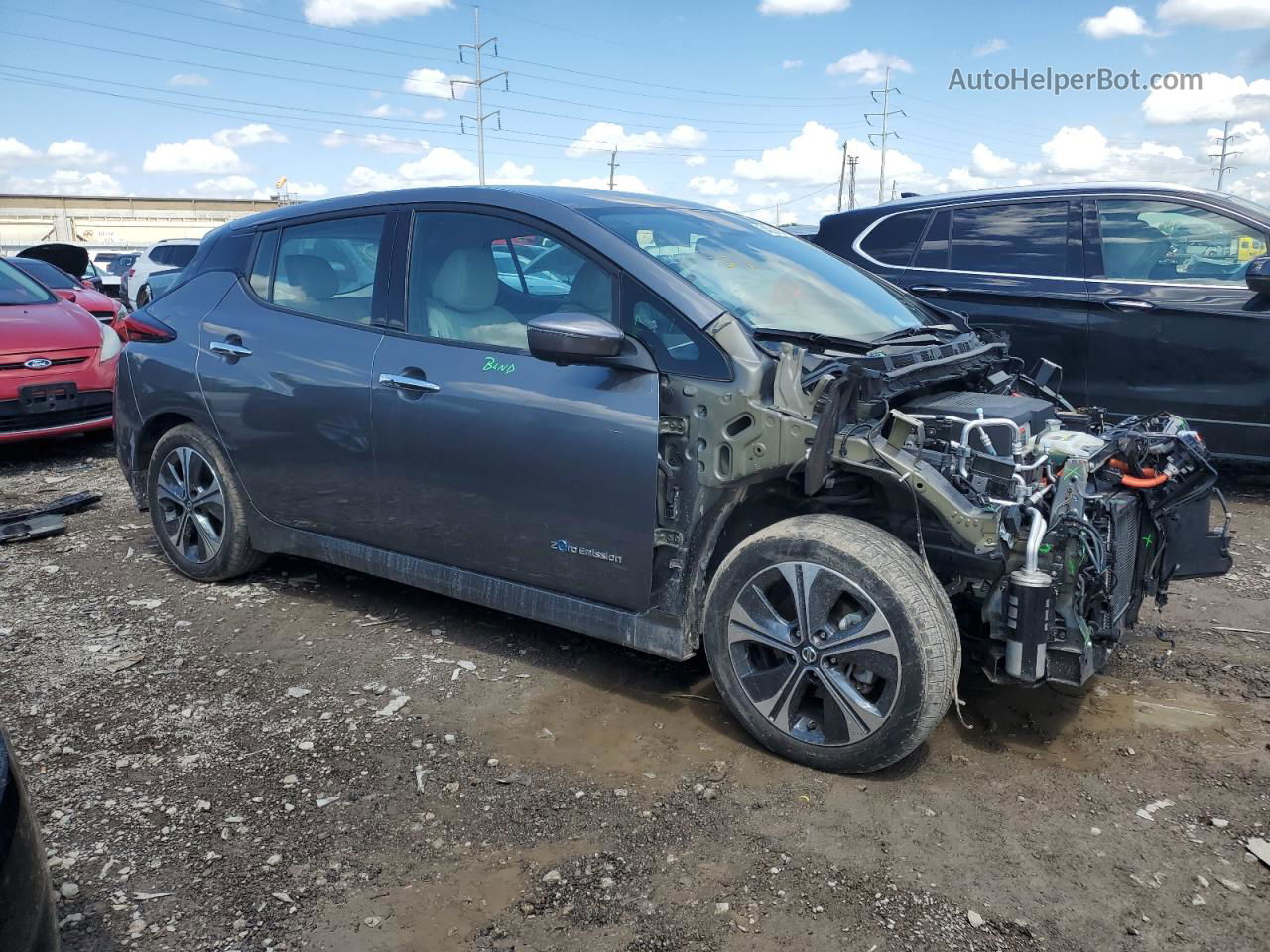 2019 Nissan Leaf S Black vin: 1N4AZ1CP8KC303236