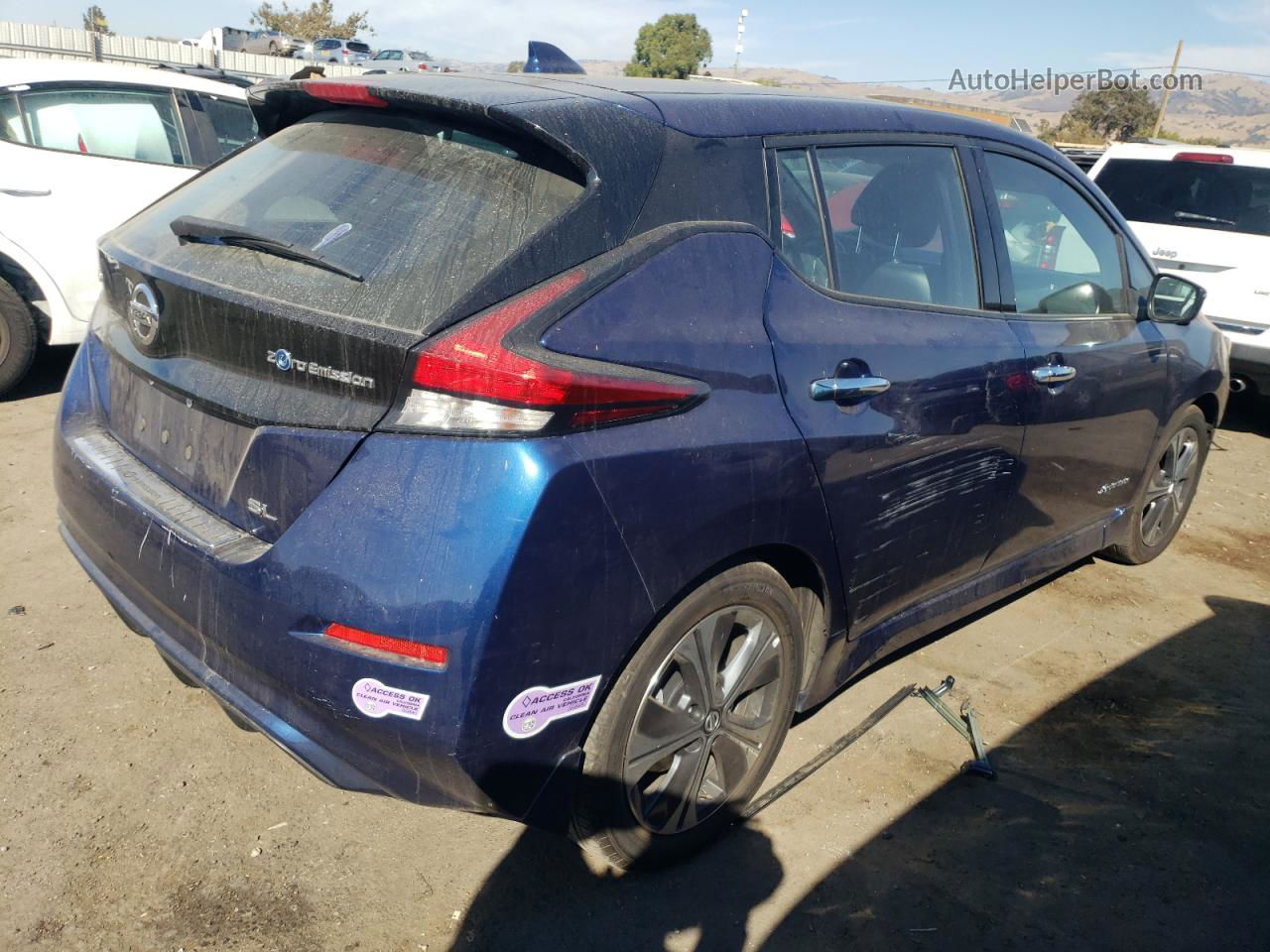 2019 Nissan Leaf S Синий vin: 1N4AZ1CP8KC305066