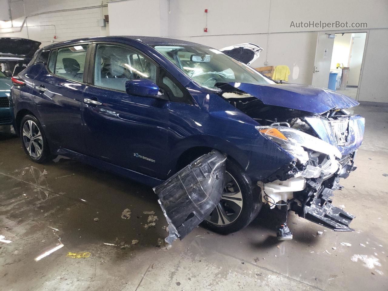 2019 Nissan Leaf S Blue vin: 1N4AZ1CP9KC302466